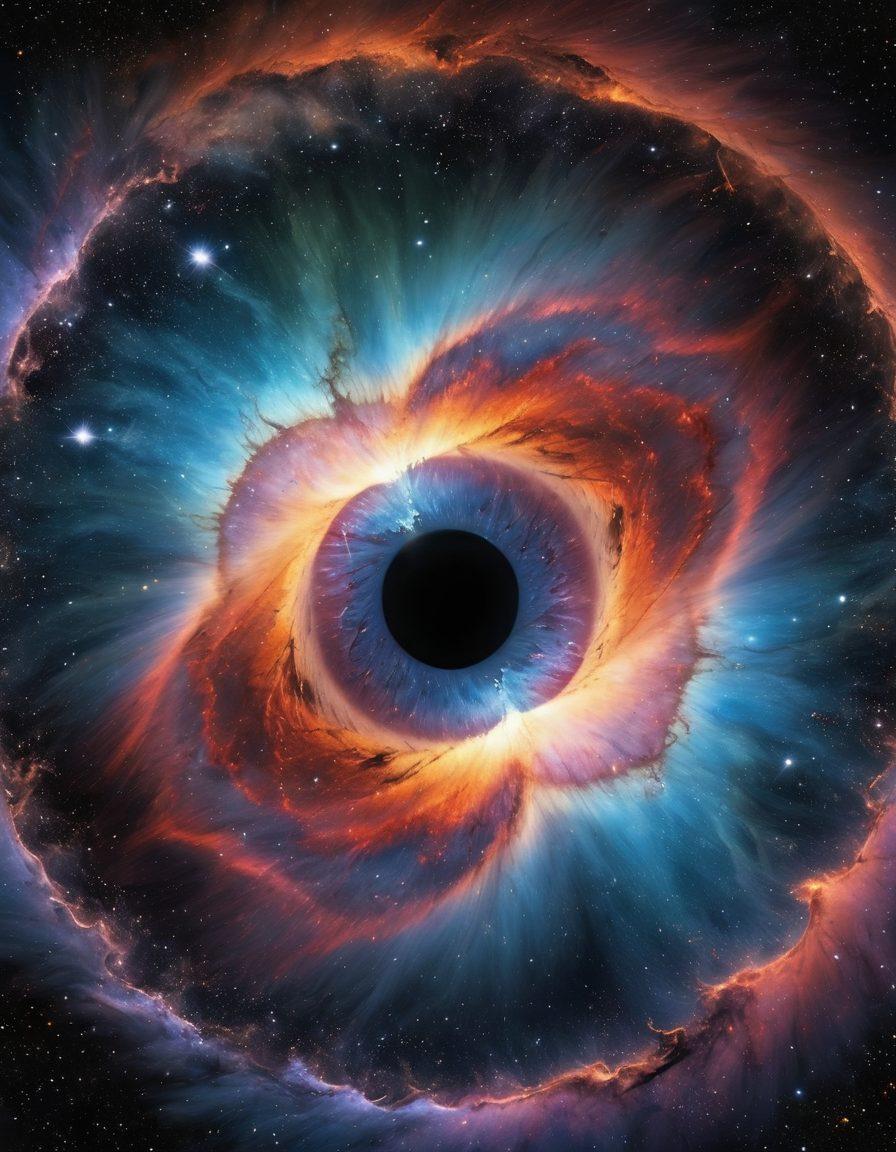 A stunning visual representation of the Helix Nebula in vibrant colors, with a cosmic background filled with stars and galaxies. In the forefront, an open journal with cosmic-themed sketches and notes about space exploration. Surrounding the journal, ethereal glowing elements like planets and spacecraft, symbolizing the journey of sharing knowledge through blogging. The overall scene conveys a sense of wonder and curiosity about the universe. digital art. super-realistic. vibrant colors.
